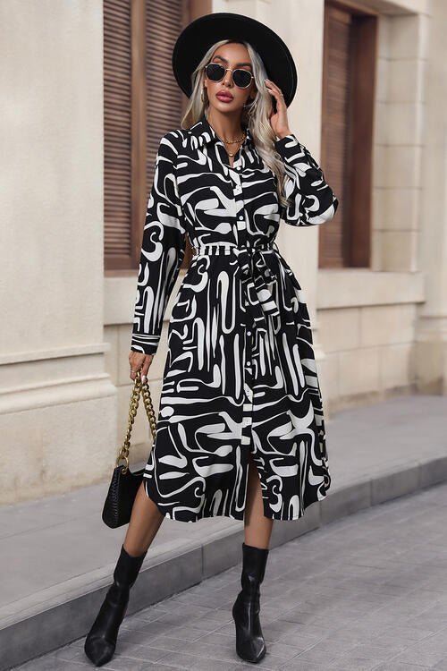 Lea Date Night Slit Shirt Dress