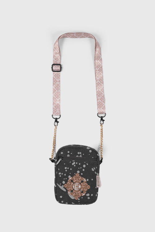 Baroque Flower Denim Side Sling Bag