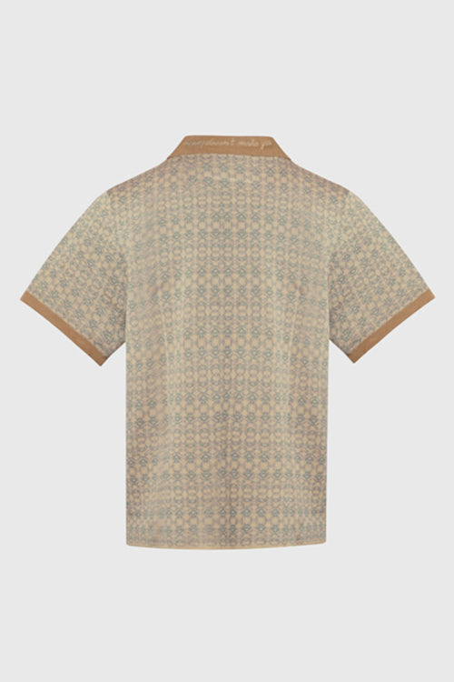 Racket Club Buttonless Crochet Polo