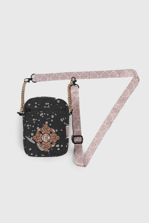 Baroque Flower Denim Side Sling Bag