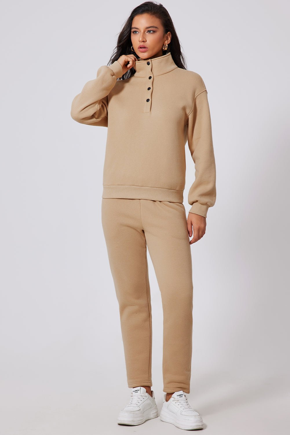 Lea Performance Half-Snap Turtleneck & Pants Set