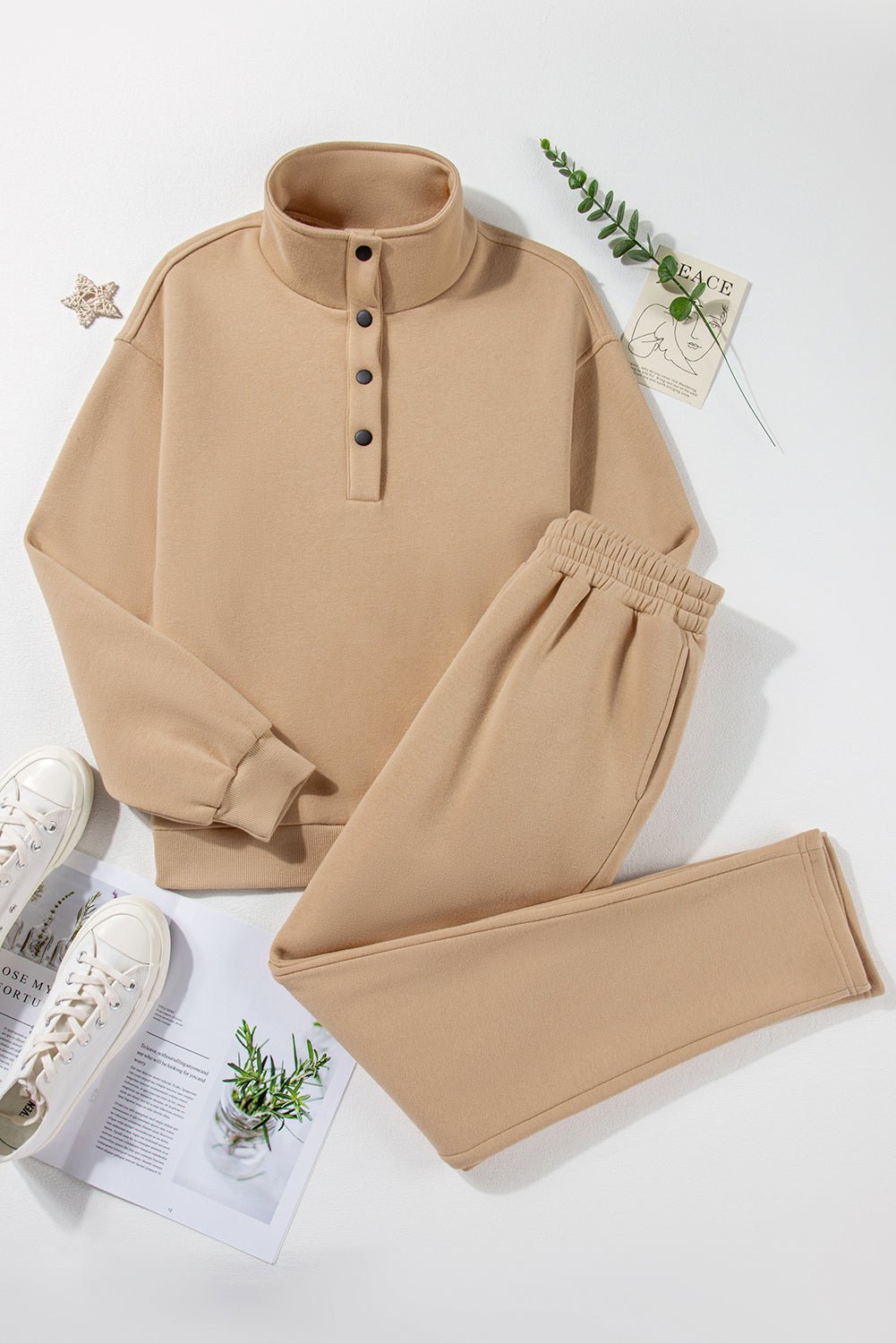 Lea Performance Half-Snap Turtleneck & Pants Set