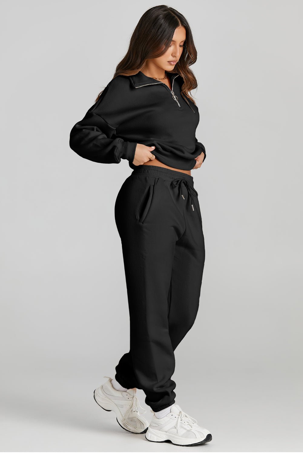 Lea Active Quarter Zip Top and Drawstring Pants Set