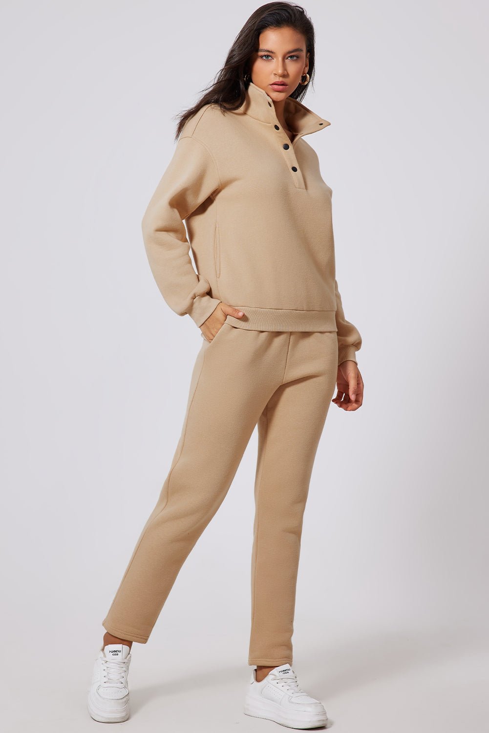 Lea Performance Half-Snap Turtleneck & Pants Set