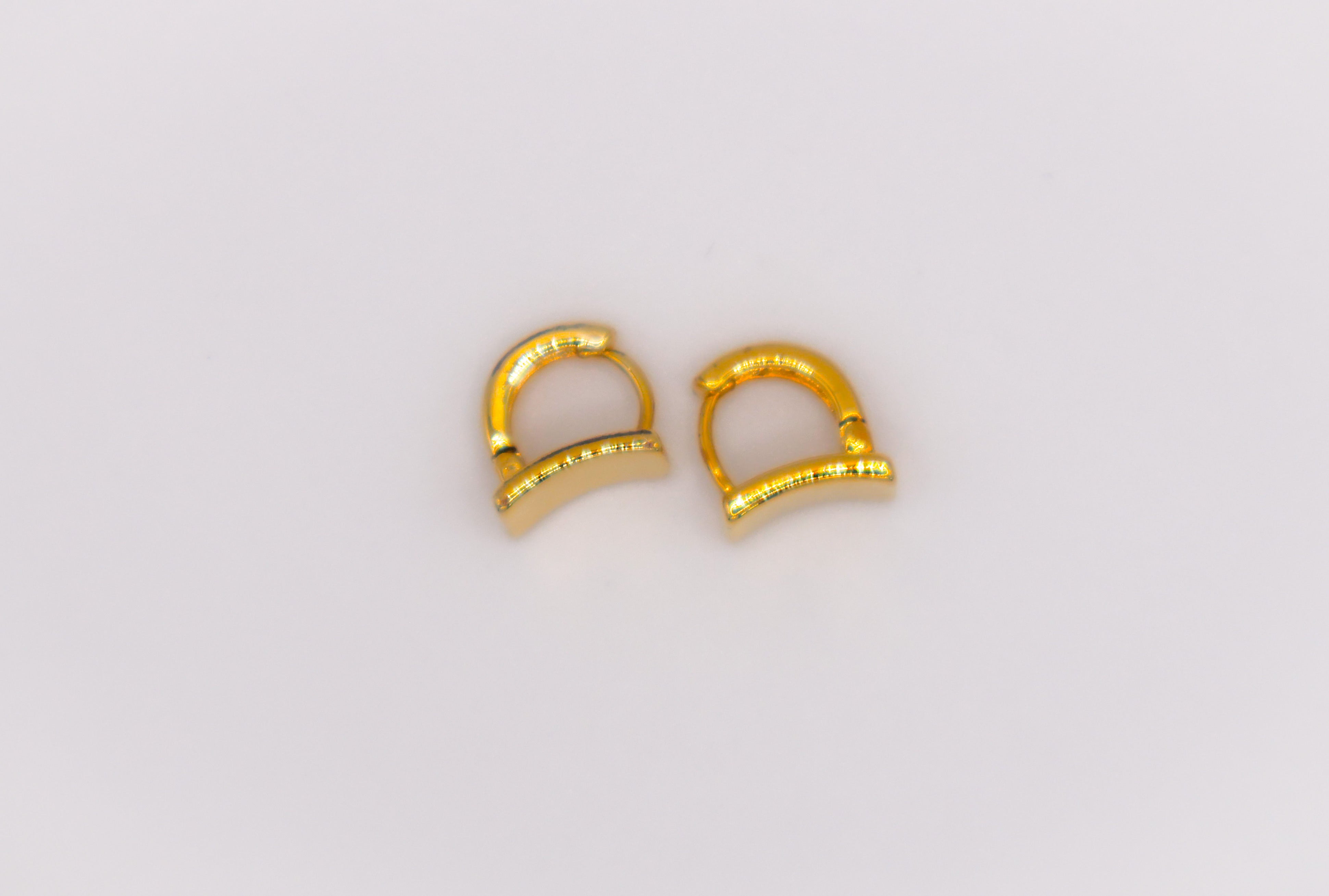 Golden Lock Rectangle Earrings – Elegant Gold-Plated Jewelry for Women