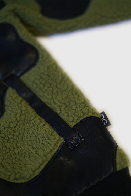 Sherpa & Faux Leather Bomber Jacket