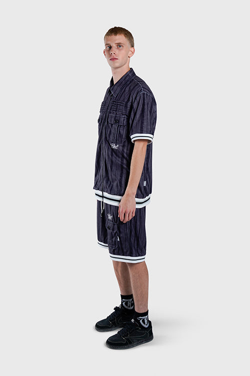 Racket Club Terry Cloth Cabana Short-Sleeve Zip-up Shirt