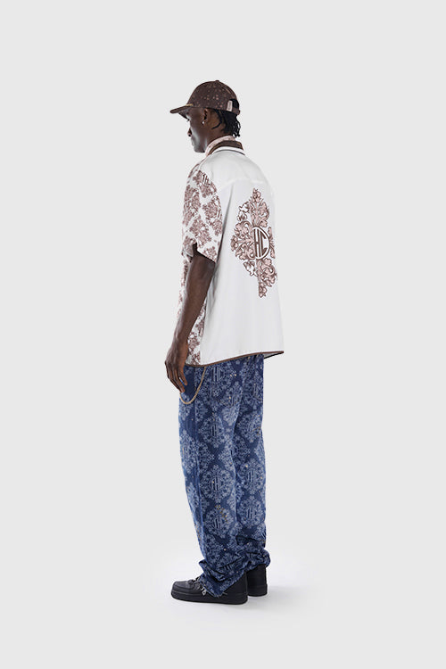 Laser Etched Painter Baggy Denim Jeans