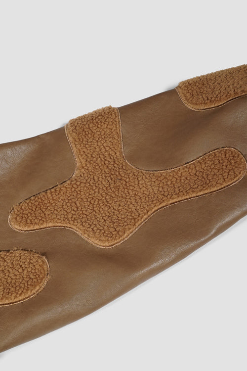 Faux Fur Vegan Leather Camouflage Jacket