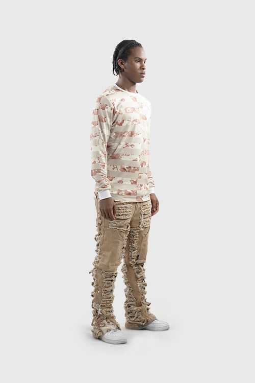 Flower Era Striped Pullover Crewneck