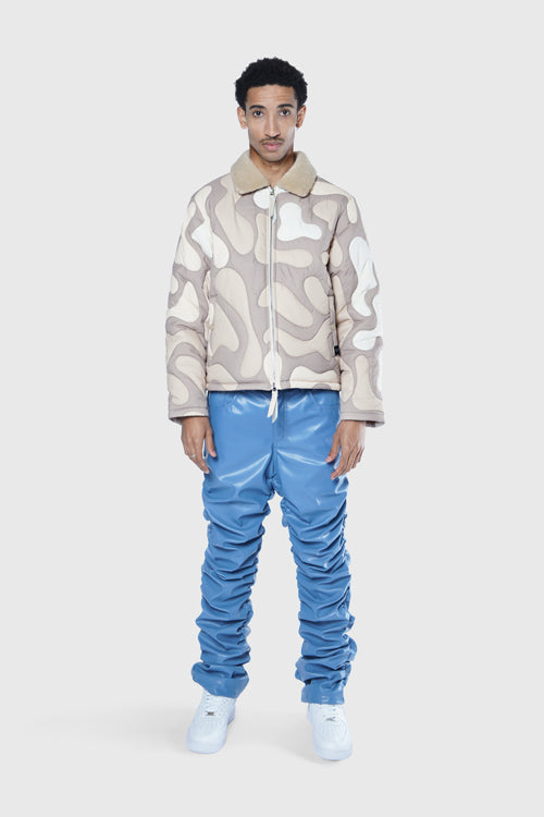 Camouflage Shearling Puffer Jacket