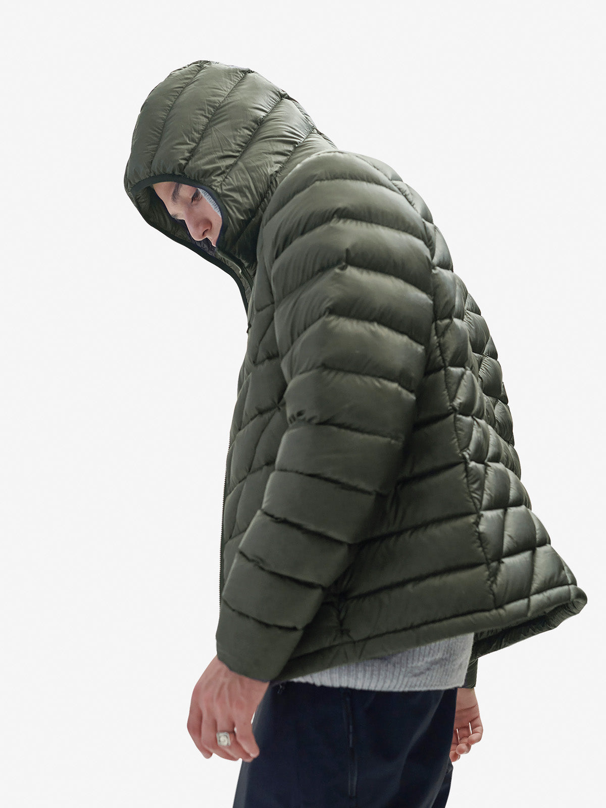 Packable Down Jacket - Stone Green
