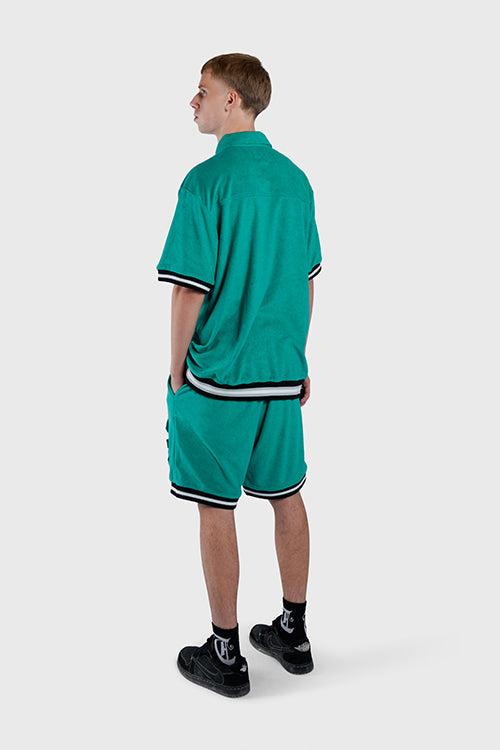 Racket Club Terry Cloth Cabana Short-Sleeve Zip-up Shirt