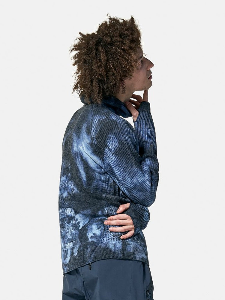 Balaclava Sweater - Navy Wave Dye