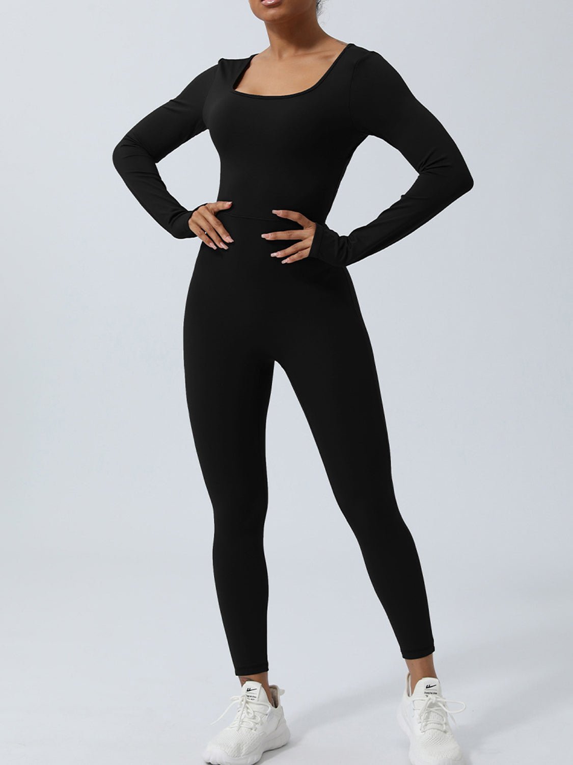 Lea Active Twisted Backless Long Sleeve Jumpsuit Lea