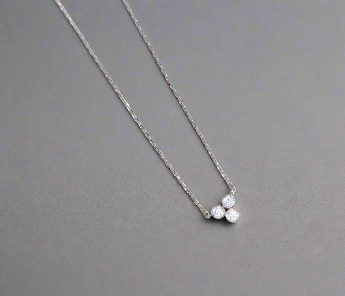 Trinity Faux Diamond Sparkle Necklace | Elegance Redefined