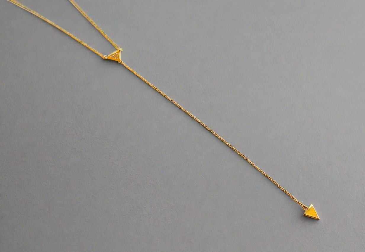 Gilded Triangle Delight Necklace
