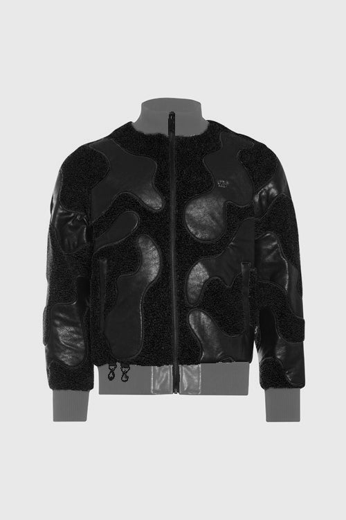 Sherpa & Faux Leather Bomber Jacket