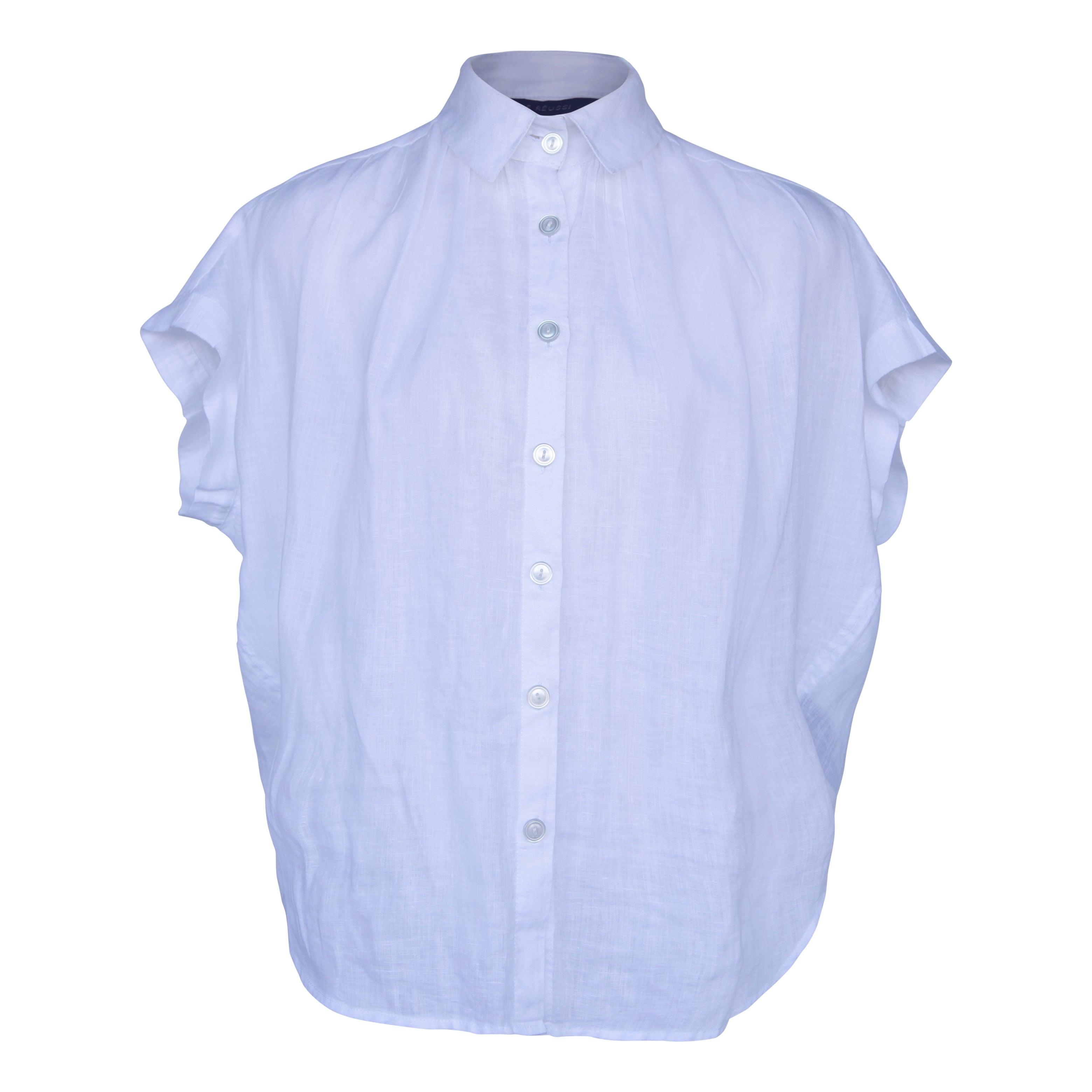 Classic Linen White Blouse – Women’s Elegant Linen Top