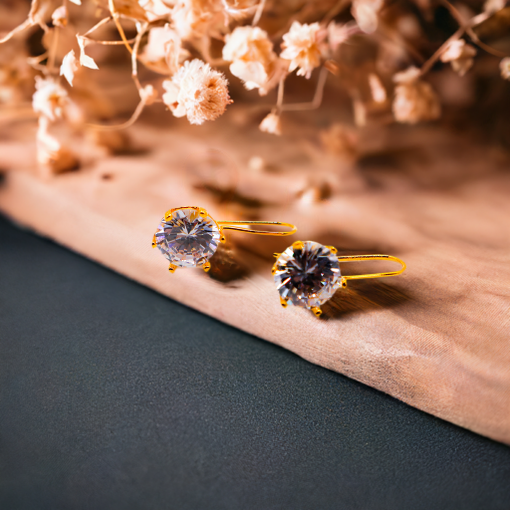 Elegant Golden Sparkle Drops – Luxurious Gold-Plated Earrings